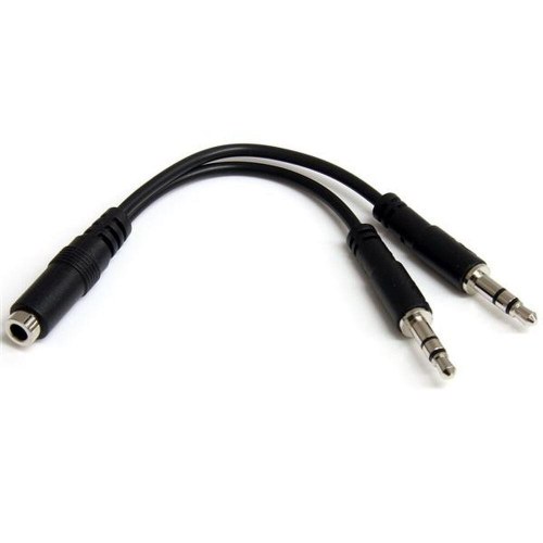 Jack splitter kabel 3,5 mm Startech MUYHSFMM - sort 0,13 m