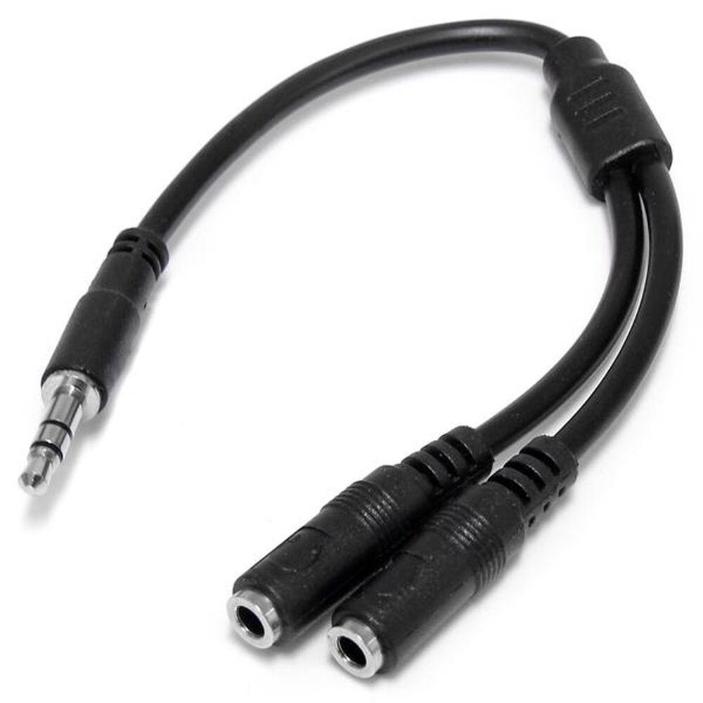 Jack splitter kabel 3,5 mm Startech - sort 0,2 m