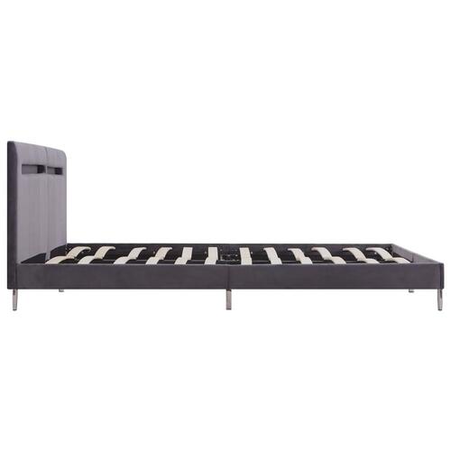 Sengestel med LED 180 x 200 cm stof grå