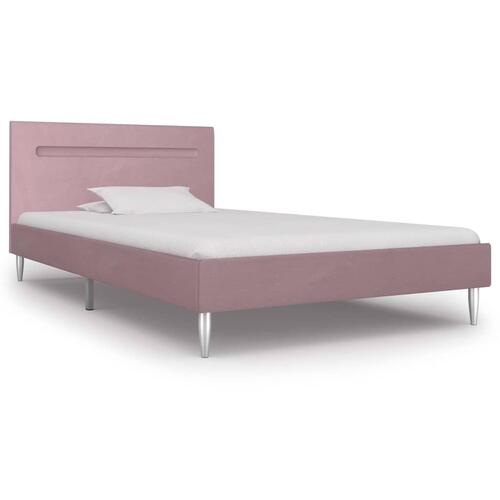 Sengestel med LED 90 x 200 cm stof pink