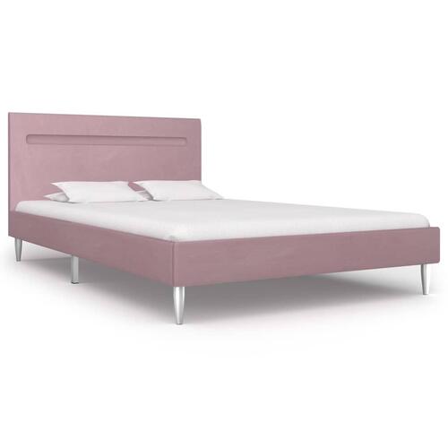 Sengestel med LED 120 x 200 cm stof pink