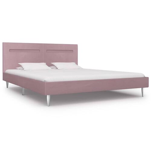 Sengestel med LED 180 x 200 cm stof pink