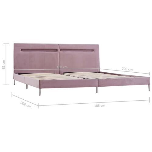 Sengestel med LED 180 x 200 cm stof pink