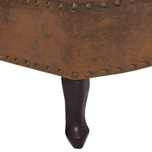 Chaiselong imiteret ruskind brun