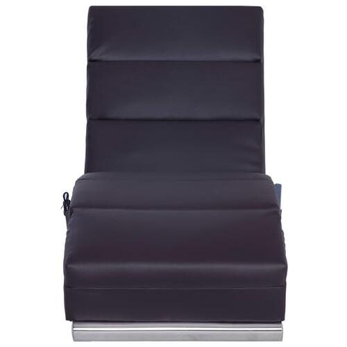 Massagechaiselong kunstlæder brun