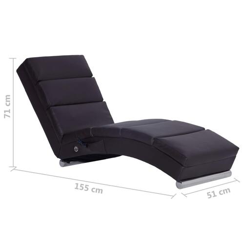 Massagechaiselong kunstlæder brun
