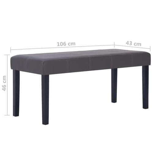 Bænk i kunstlæder 106 cm grå