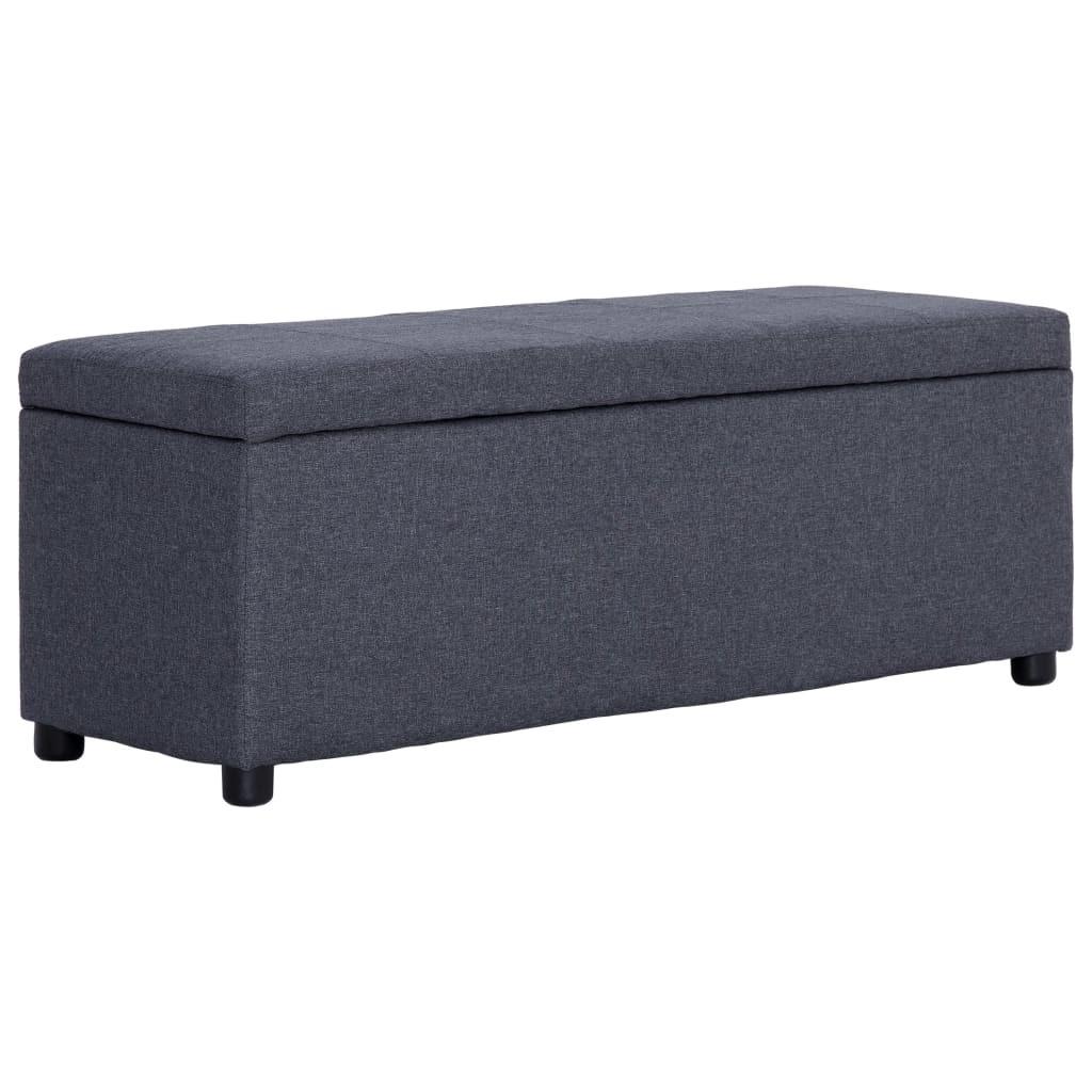 Bænk med opbevaringsrum 116 cm polyester mørkegrå