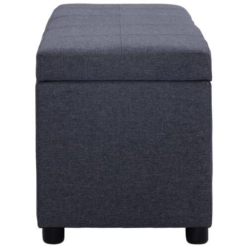 Bænk med opbevaringsrum 116 cm polyester mørkegrå