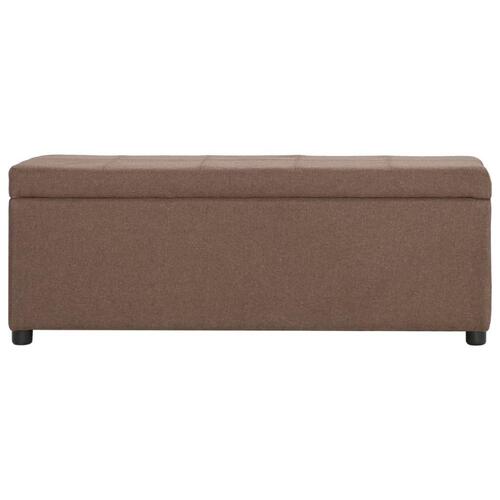 Bænk med opbevaringsrum 116 cm polyester brun