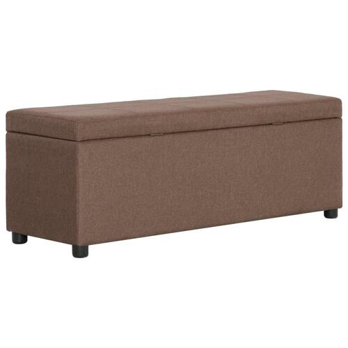 Bænk med opbevaringsrum 116 cm polyester brun