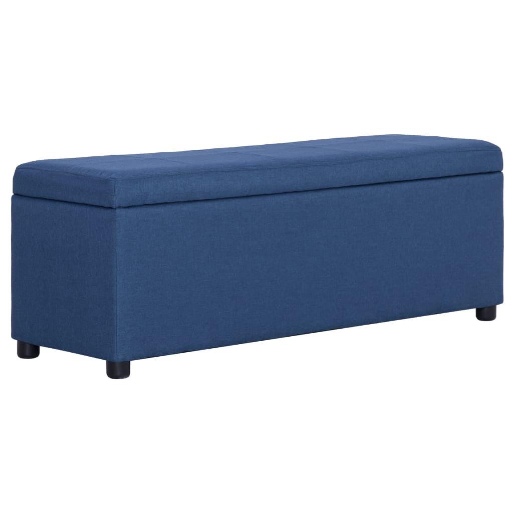 Bænk med opbevaringsrum 116 cm polyester blå