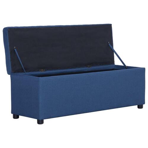 Bænk med opbevaringsrum 116 cm polyester blå
