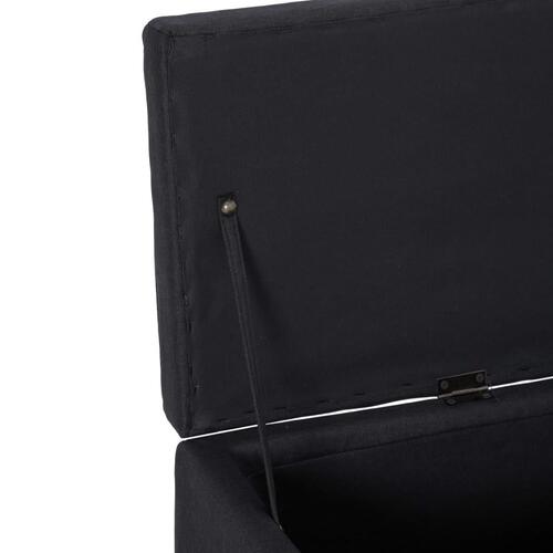 Bænk med opbevaringsrum 116 cm polyester sort