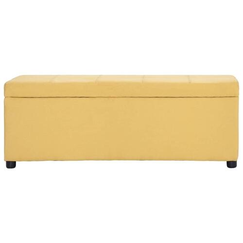 Bænk med opbevaringsrum 116 cm polyester gul