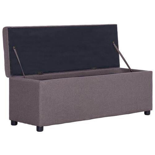 Bænk med opbevaringsrum 116 cm polyester gråbrun