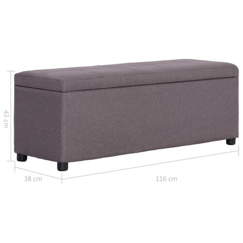 Bænk med opbevaringsrum 116 cm polyester gråbrun