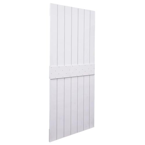 Skydedør med monteringssæt 80x210 cm massivt fyrretræ
