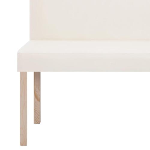 Bænk i kunstlæder 139,5 cm cremefarvet