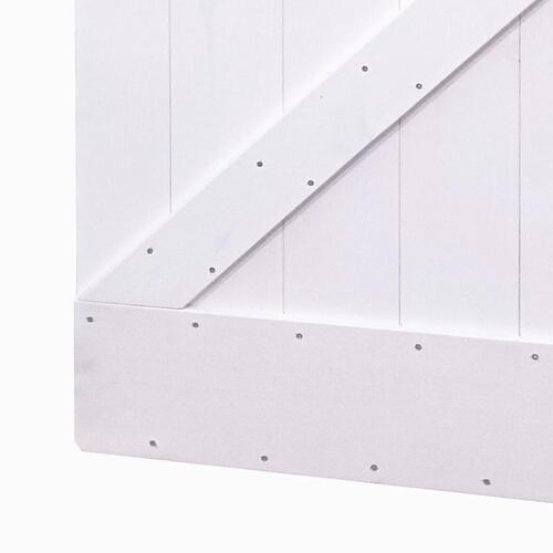 Skydedør med monteringssæt 90x210 cm massivt fyrretræ