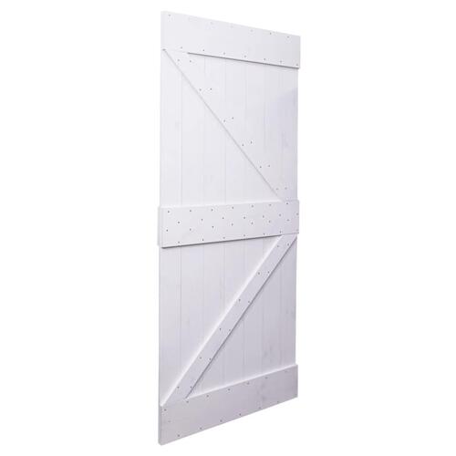 Skydedør med monteringssæt 100x210 cm massivt fyrretræ