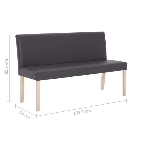Bænk i kunstlæder 139,5 cm grå
