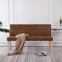 Bænk i imiteret ruskind 139,5 cm brun