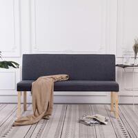 Bænk 139,5 cm polyester mørkegrå