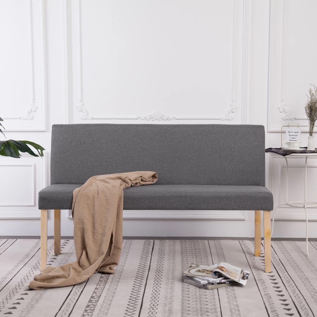 Bænk 139,5 cm polyester lysegrå