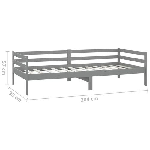 Daybed 90x200 cm massivt fyrretræ grå