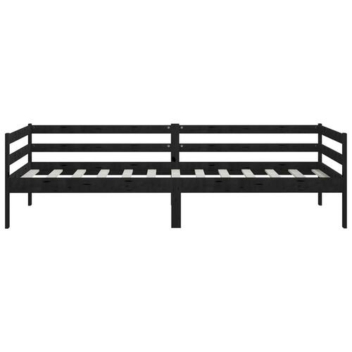 Daybed 90x200 cm massivt fyrretræ sort