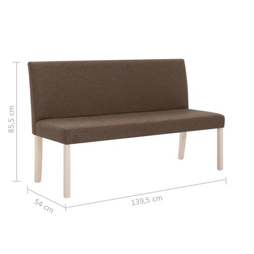 Bænk 139,5 cm polyester brun