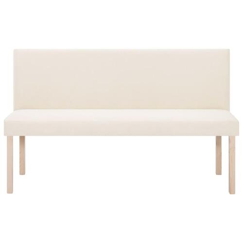 Bænk 139,5 cm polyester cremefarvet