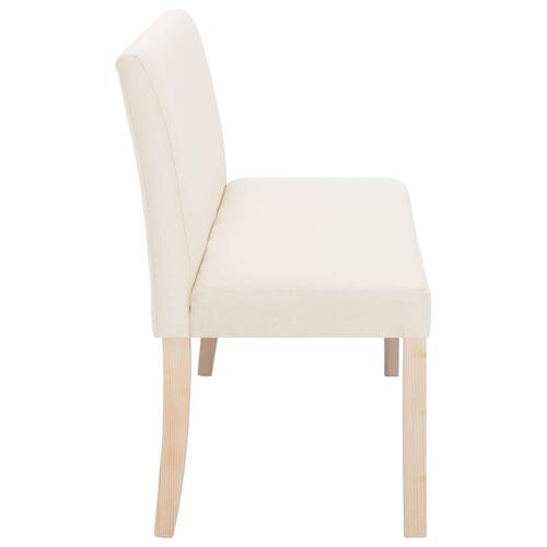 Bænk 139,5 cm polyester cremefarvet