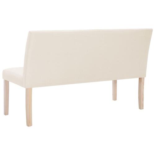 Bænk 139,5 cm polyester cremefarvet