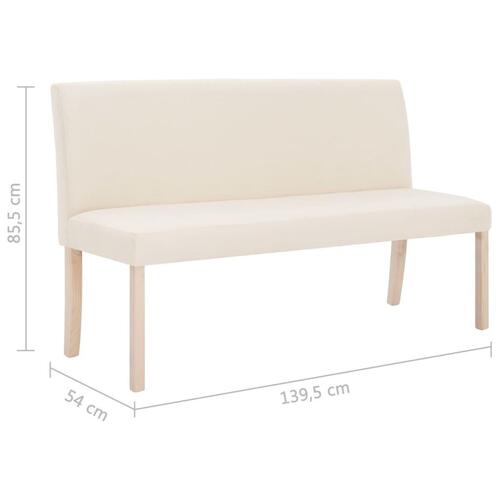 Bænk 139,5 cm polyester cremefarvet