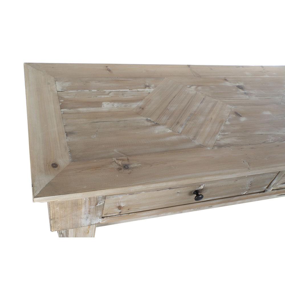 Konsol MB-172724 184,5 x 48 x 86 cm Hvid Lys brun Fyrretræ
