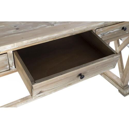 Konsol MB-172724 184,5 x 48 x 86 cm Hvid Lys brun Fyrretræ