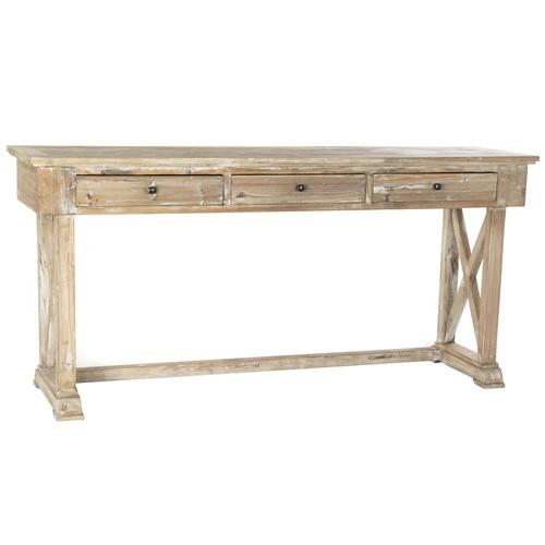 Konsol MB-172724 184,5 x 48 x 86 cm Hvid Lys brun Fyrretræ