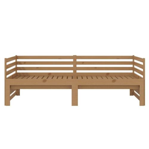 Daybed med udtræk 2x(90x200) cm massivt fyrretræ honningbrun