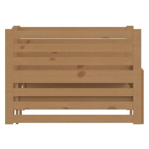 Daybed med udtræk 2x(90x200) cm massivt fyrretræ honningbrun