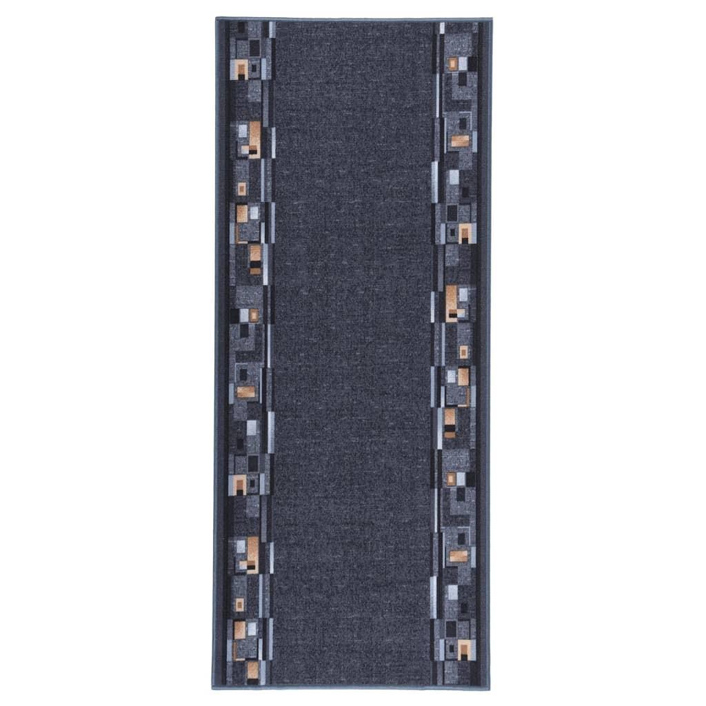 Tæppeløber 100x250 cm skridsikker bagside antracitgrå