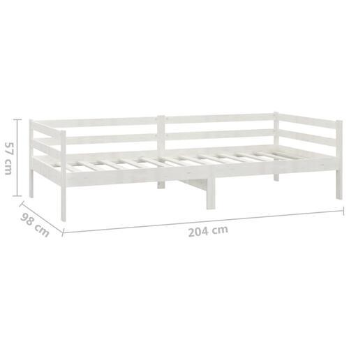 Daybed 90x200 cm massivt fyrretræ hvid