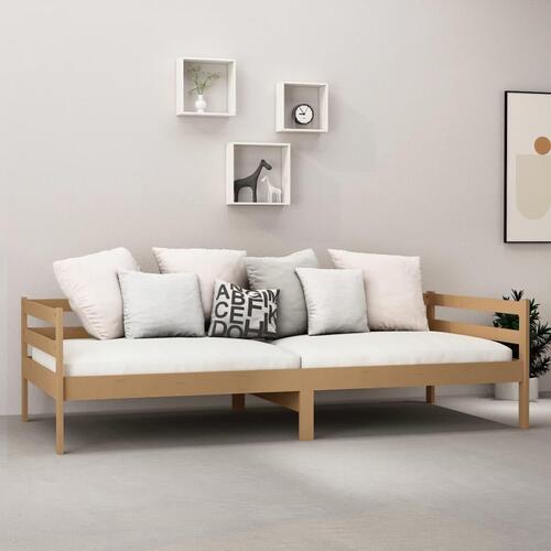 Daybed 90x200 cm massivt fyrretræ gyldenbrun