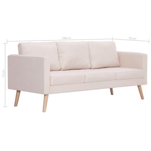 3-personers sofa i stof cremefarvet