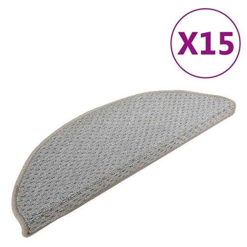 Trappemåtter 15 stk. 65x21x4 cm grå