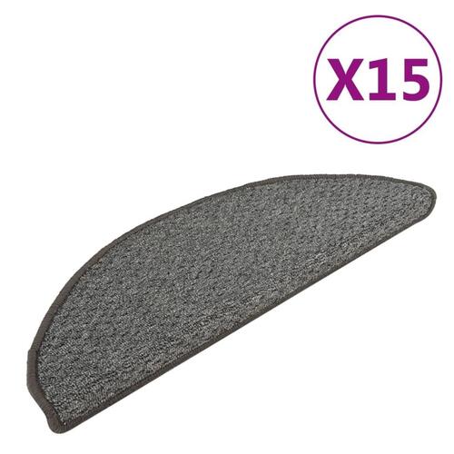 Trappemåtter 15 stk. 65x25 cm mørkegrå