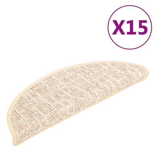 Trappemåtter 15 stk. 56x20 cm cremefarvet