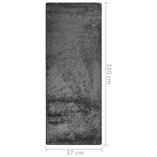 Gulvtæppe med blød luv 57x150 cm skridsikkert grå