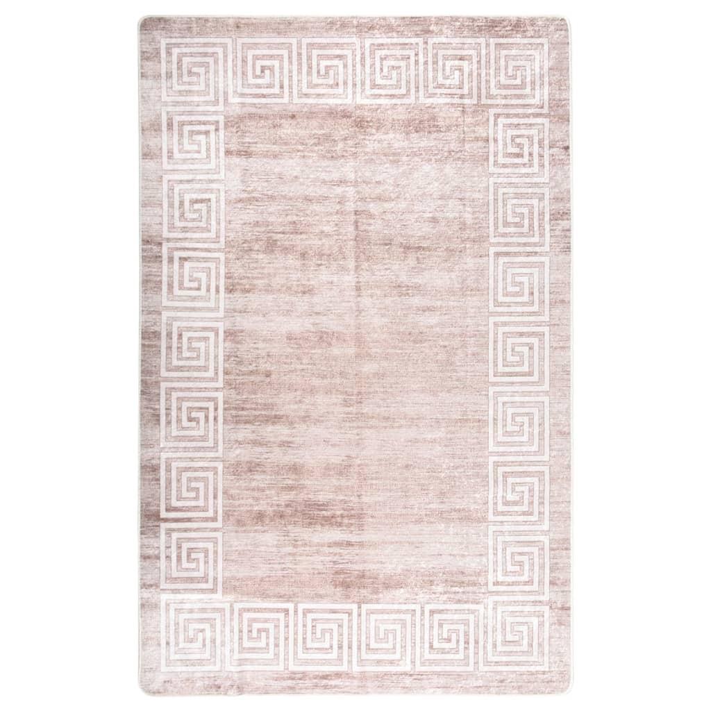 Gulvtæppe 80x150 cm skridsikkert og vaskbart beige